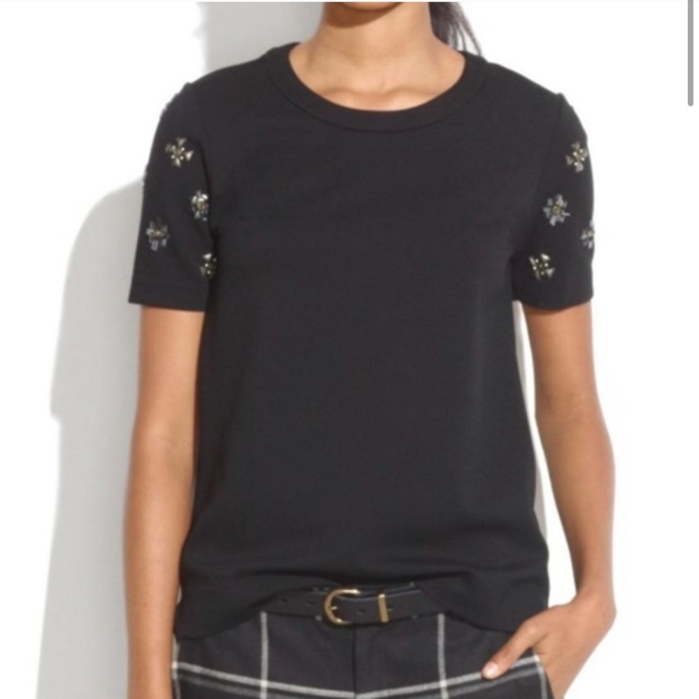 Madewell-Embellished Cree Neck Shirt- S